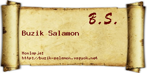 Buzik Salamon névjegykártya